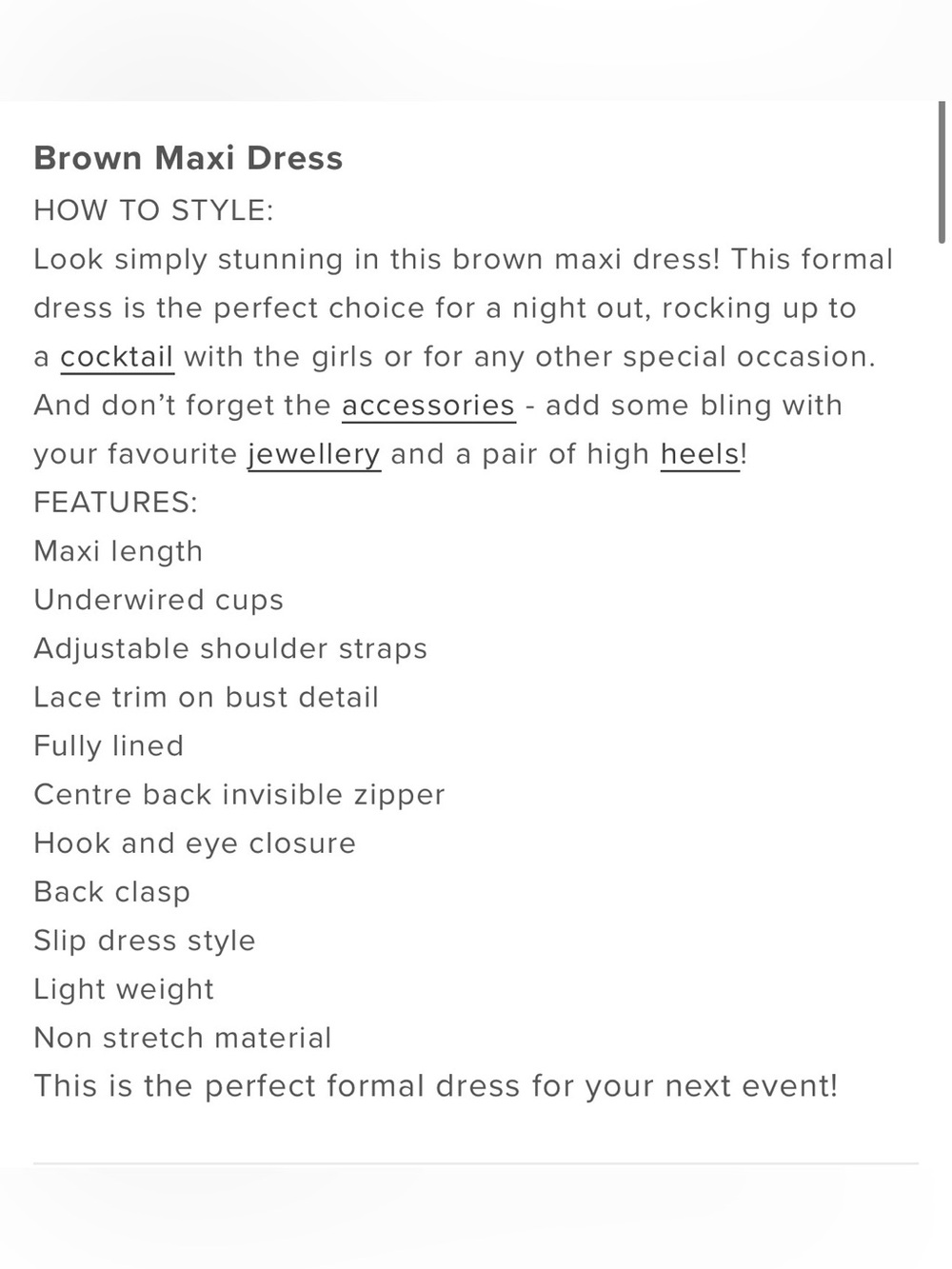 Beginning Boutique Scarlette Brown Maxi Dress - Picture 16 of 16